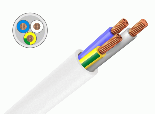 Кабель ПВСнг(А)-LS 3х0,75 белый