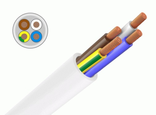 Кабель ПВСнг(А)-LS 4х1,5 белый