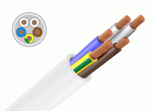 Кабель ПВСнг(А)-LS 5х10 белый